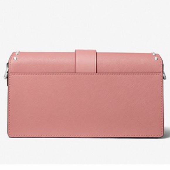 Michael Kors Greenwich Medium Studded Saffiano Leather Shoulder Bag Rose - Picture 5 of 16